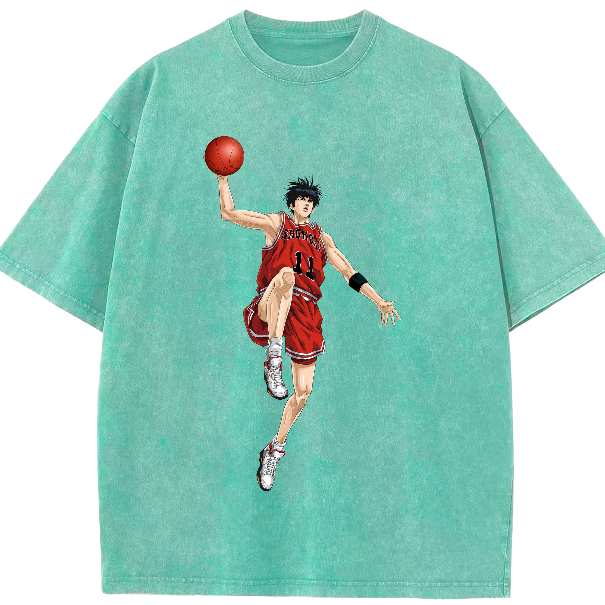（画像用） SLAM DUNK／スラムダンク 綿100% ヴィンテージ風 半袖Tシャツ（フロントプリント）